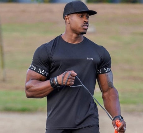2022 New largetype Men Compression T-shirt men Sporting Skinny Tee Shirt Male Gym Running Black Quick dry T-shirt Fitness Sports 