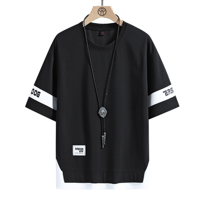 Hip Hop Loose Mens Streetwear T-shirts Casual Classic 2023 Summer Short Sleeves Black White Tshirt Tees Plus Oversize 5XL 6XL 