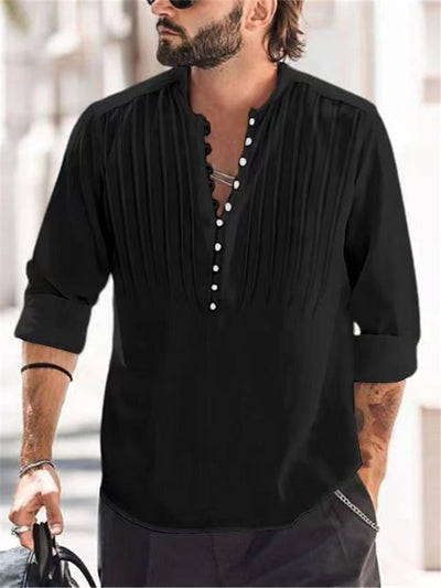 2023 New Men&#39;s Casual Blouse Cotton Linen Shirt Loose Tops Long Sleeve Tee Shirt Spring Autumn Casual Handsome Men Shirts 