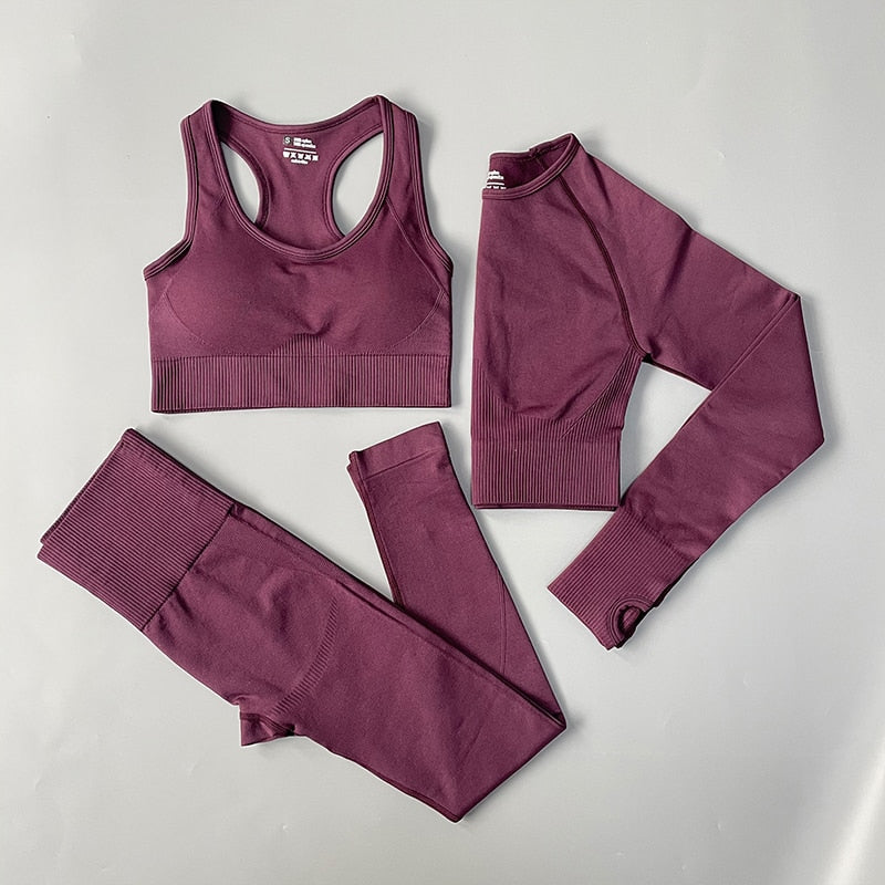 Seamless Women Yoga Set Workout Sportswear 