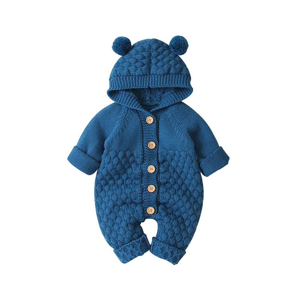 Baby Rompers Knitted Cartoon Bear Jumpsuit 
