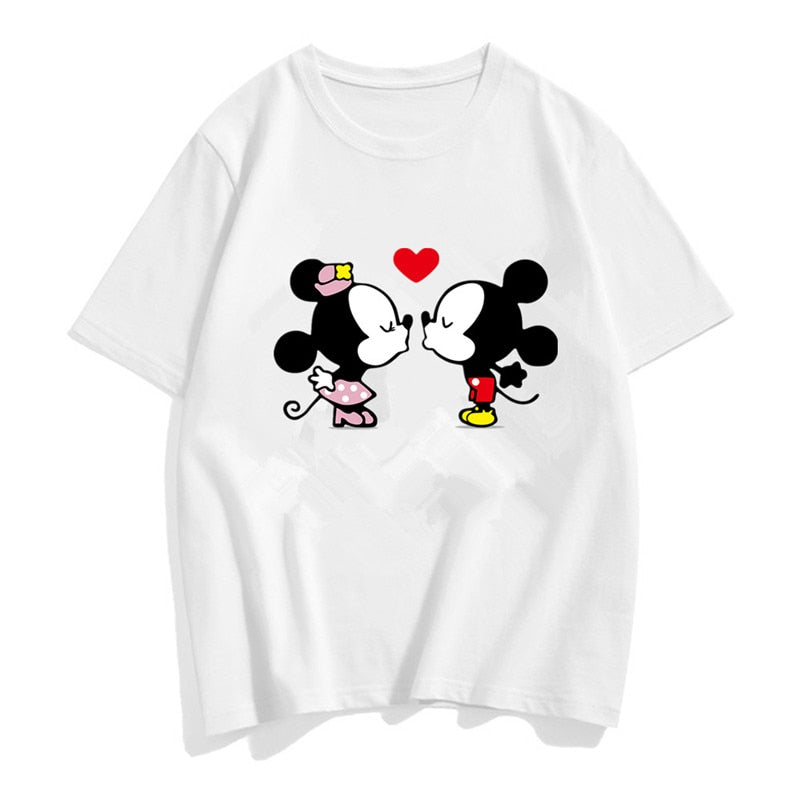 Mickey & Minnie Kissing O Neck T-Shirt 