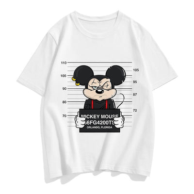 Mickey Mouse Mug Shot O Neck T-Shirt 