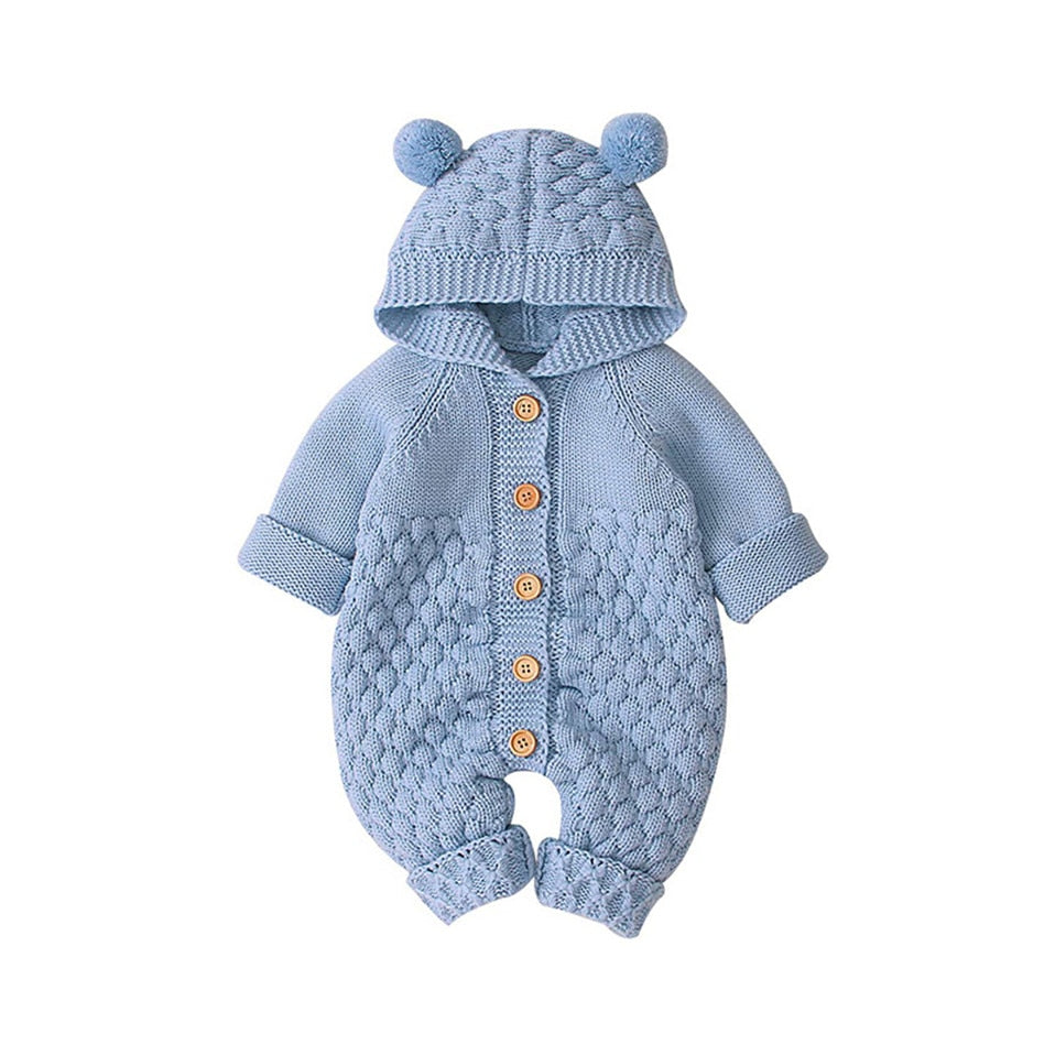 Baby Rompers Knitted Cartoon Bear Jumpsuit 
