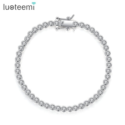 LUOTEEMI Brand Hot Selling Women Tennis Bracelet Luxury 