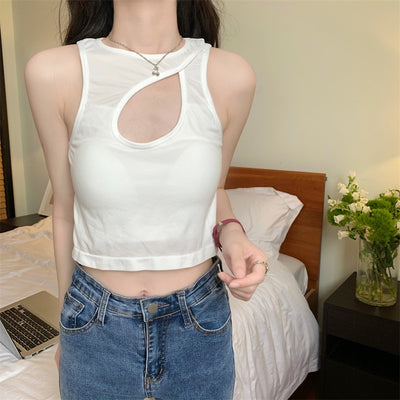 Knitted Binder Chest Woman Tank Tops Spaghetti Strap 