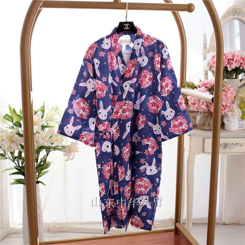 Japanese-style kimono pajamas nightgown ladies, homewear long pajamas women 