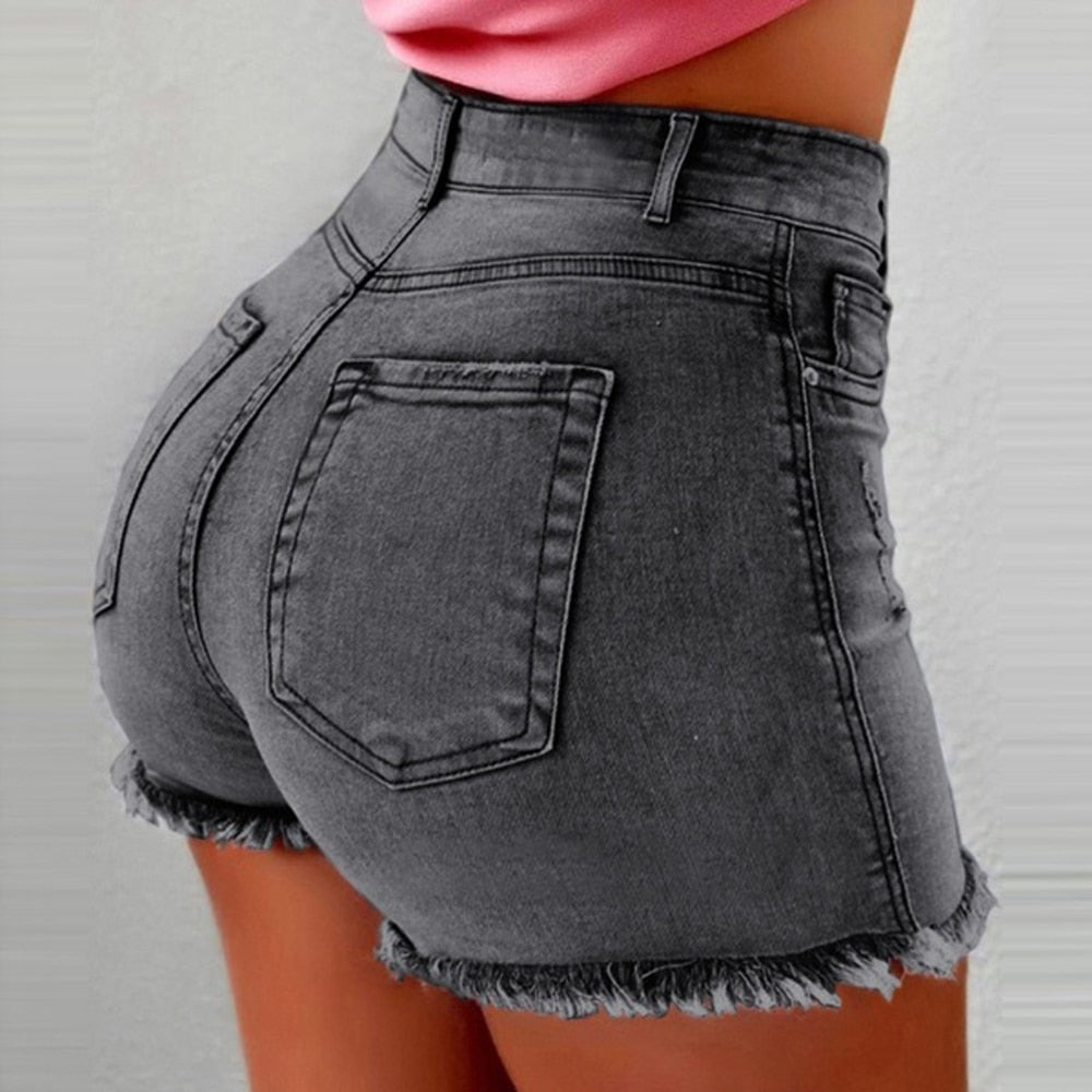 Women's Denim Casual Shorts with Pockets 