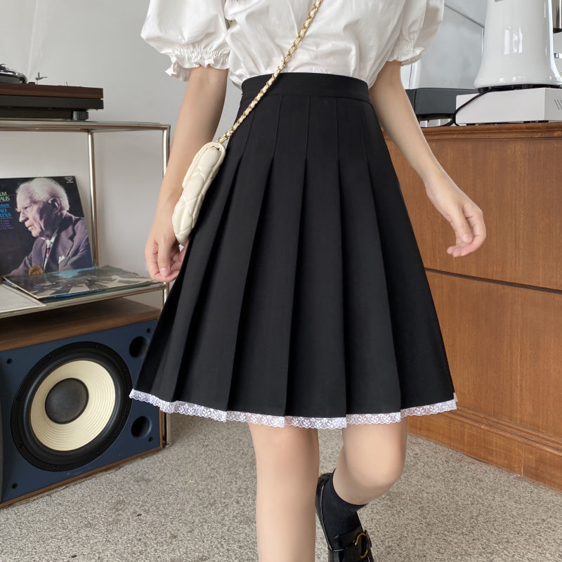 Skirts Pleated Women High Waist Summer Knee-length 