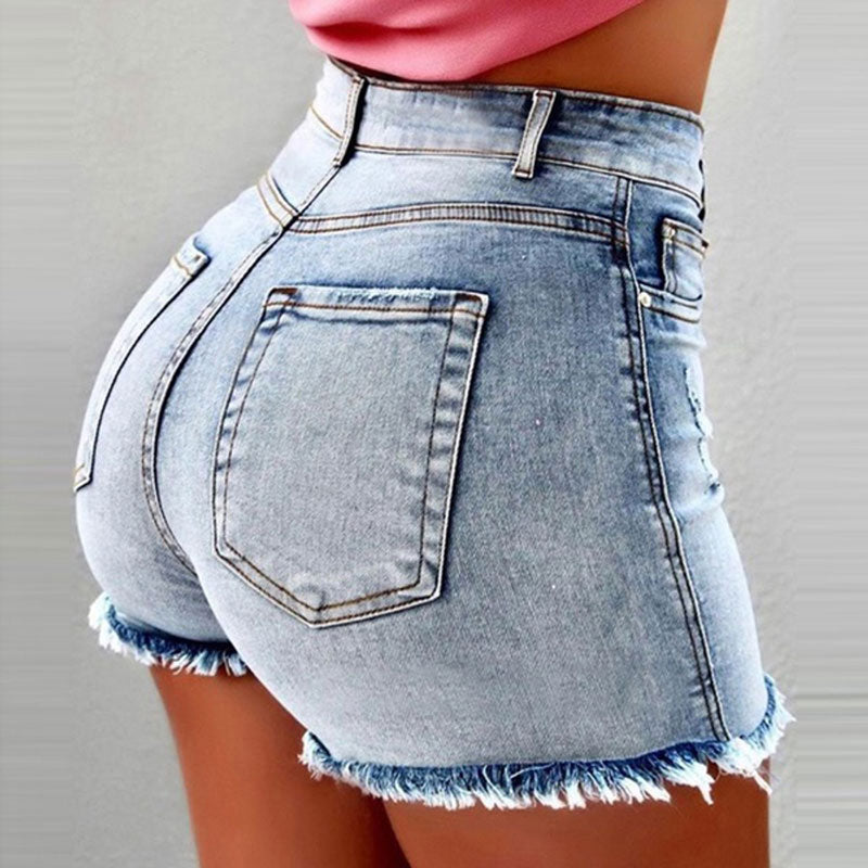 Women's Denim Casual Shorts with Pockets 