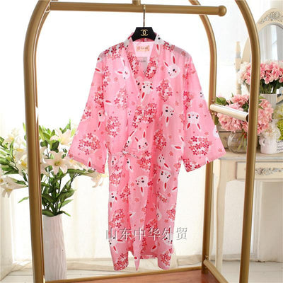 Japanese-style kimono pajamas nightgown ladies, homewear long pajamas women 