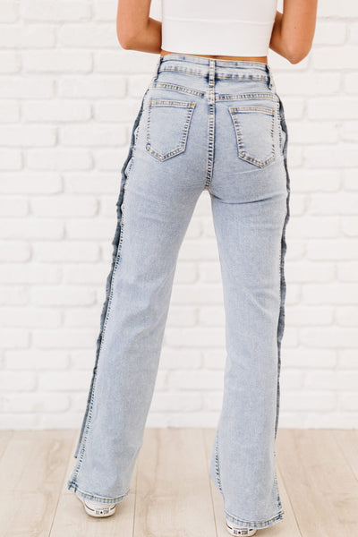 Zoey Side Snap Straight Leg Jeans 