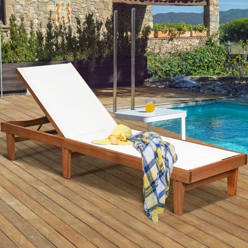 Solid Wood Back Adjustable Patio Lounge Chair - Buy a Dream
