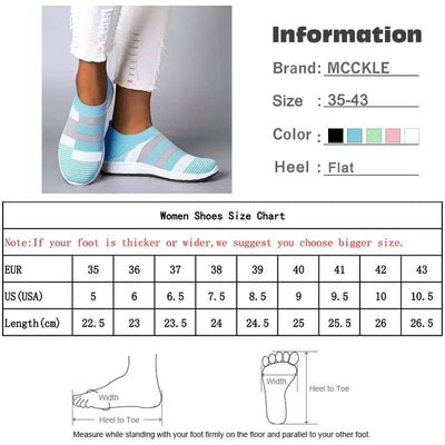 Knitted Mesh Vulcanized Casual Sock Shoe Sneakers for Women - Buy a Dream