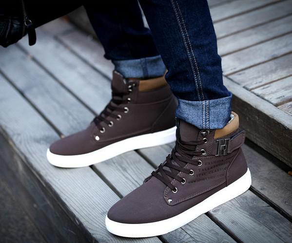Hot Buckle Ankle Lace-Up Men's Shoes 