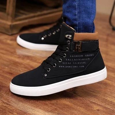 Hot Buckle Ankle Lace-Up Men's Shoes 
