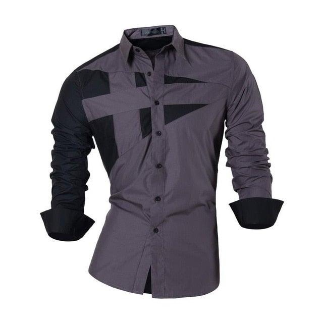 Stylish Long Sleeve Slim Fit  Single Breasted Button Up Shirt 