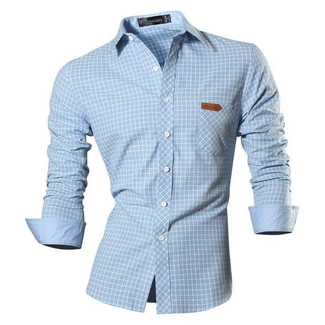 Stylish Long Sleeve Slim Fit  Single Breasted Button Up Shirt 