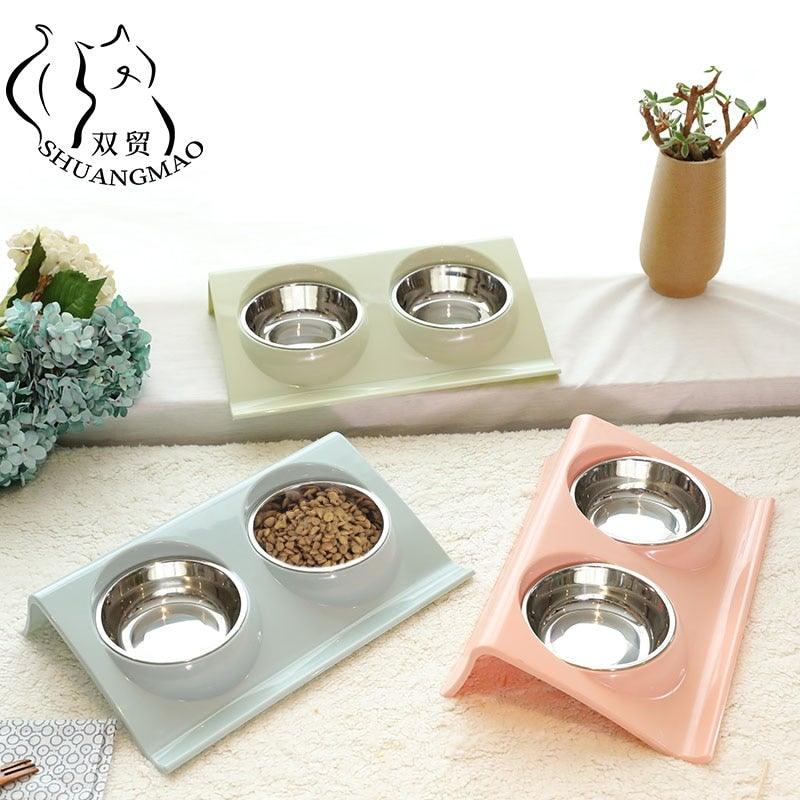 Pet Double Bowls Food & Water Feeder for Dogs & Cats - Buy a Dream
