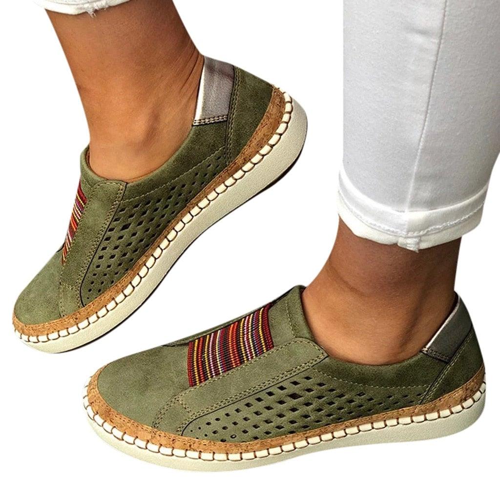 Casual Hollow-Out Round Toe Slip Ons 