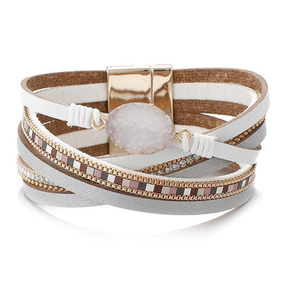 Amorcome Stone Multilayer Wrap Bracelets For Women 