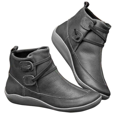 Casual Vintage Leather Waterproof Ankle Boots - Buy a Dream