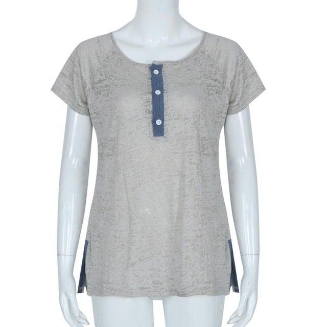 Casual V Neck Loose Fit T-shirt Top - Buy a Dream